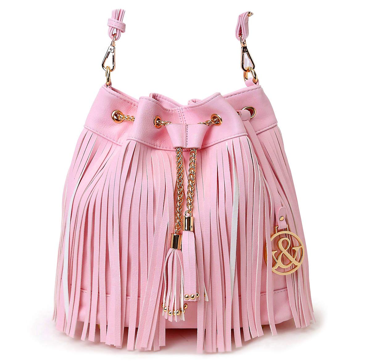 Hue & Ash Elegant Fringe Drawstring Crossbody Bag