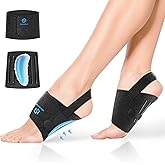 Healrecux Arch Support Braces for Plantar Fasciitis Relief, Adjustable Compression Bands with Gel Pad Orthotics Inserts for Feet Flat, High & Fallen Arches, Foot Support(Anti-Slip Strips)