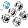 LifCratms 3/8" NPT Male Plug, 304 Stainless Steel Internal Hex Thread Pipe Plug, Hex Countersunk Head Plug Socket Pipe Fitting Kit (Pack of 5)