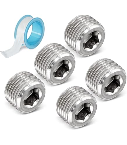 Lote De 10 Tapones Macho De Latón 1/4" BSPP - Cabeza Hexagonal Hundida, Para Tuberías Y Conexiones Hidráulicas O De Aire