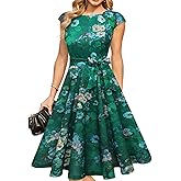 DRESSTELLS Women's Cocktail Dresses, Formal Wedding Guest Modest Church Vintage Tea Party Midi Evening Dress