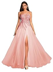 Spaghetti Straps Tulle Prom Dresses for Women