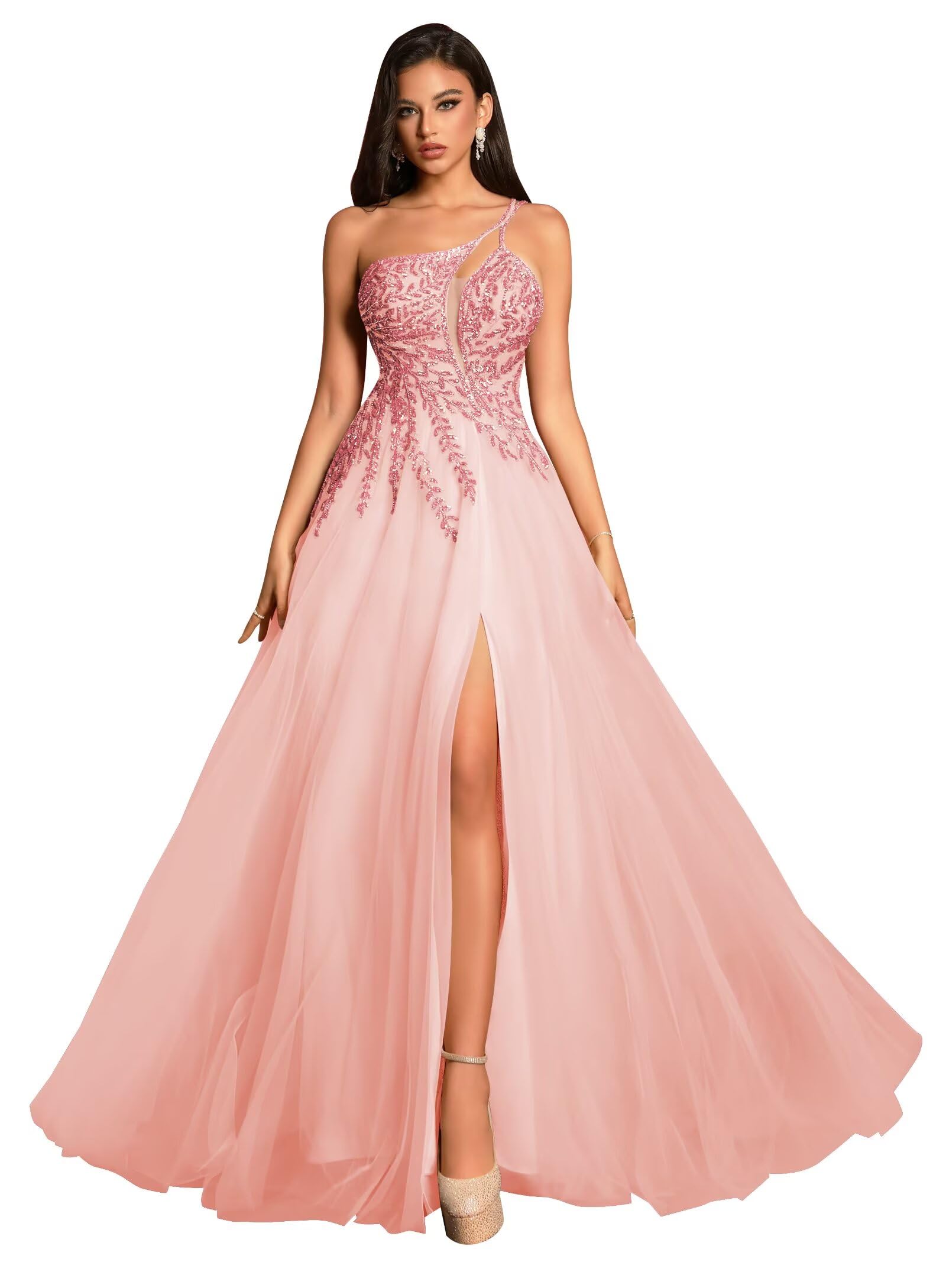 Spaghetti Straps Tulle Prom Dresses for Women