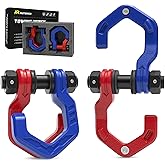 AUTORICH D Ring Shackles, 3/4" Separate Shackles with 7/8" Pin, Heavy Duty Recovery Shackle 57320lbs Break Strength, 4x4 Off-Road Recovery Towing Winch Shackles for Trucks, Red Blue 2-Pack