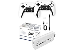 FREEZE2TRIM Boltz Retro Stick Gaming Stick – Retro Gaming Console with 40,000+ Classic Video Games, 9 Emulators, 128GB Storage, Plug & Play 4K HDMI Output, Includes 2 Wireless 2.4GHz Controllers