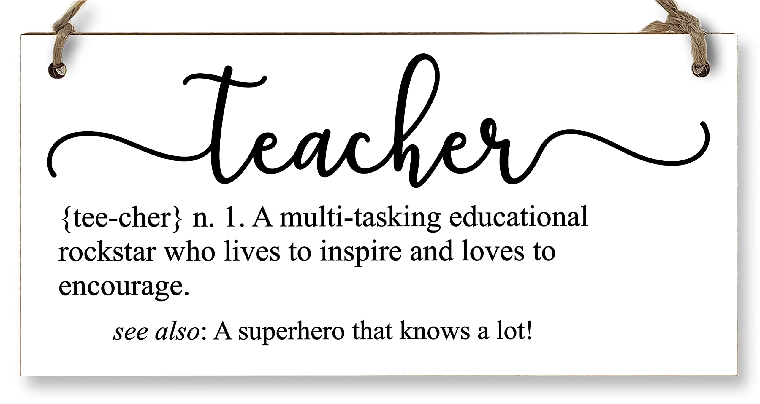 Teacher Education Rockstar Dictionary Fun Handmade Wooden Hanging Wall Plaque Gift Teacher Teaching Assistant End of Term