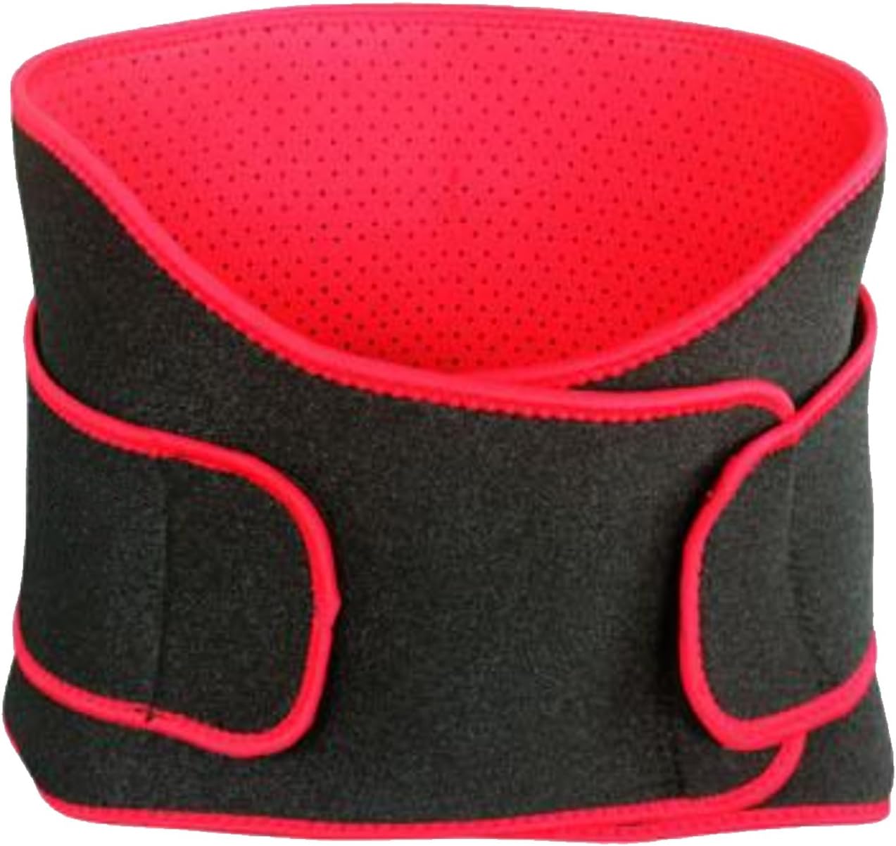 Waist Trimmer Belt Support Brace, Adjustable Lower Back Lumbar Support Straps - Weight Loss Ab Belt, Breathable Stomach Wrap Waist Trainer (Black and Red)