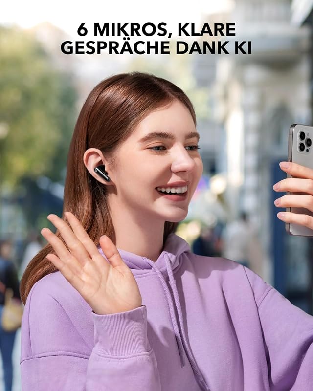 by Anker P40i, Wireless Earbuds mit Noise Cancelling, BassUp