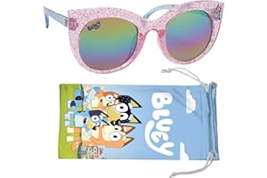 SUN-STACHES Bluey Toddler Sunglasses - Arkaid Bluey Cateye with Comfortable UV-Protective Bluey Sunglasses Toddler Size w/t Soft Case