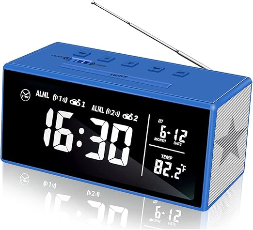 Led Digital Fm Radio Alarm Clock Dual Alarm Snooze Sleep Time Battery Backup Eu Decorative Clocks Alarm Clocks Clock Radios