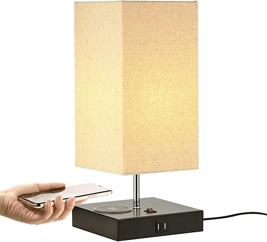 nightstand lamp with wireless charging