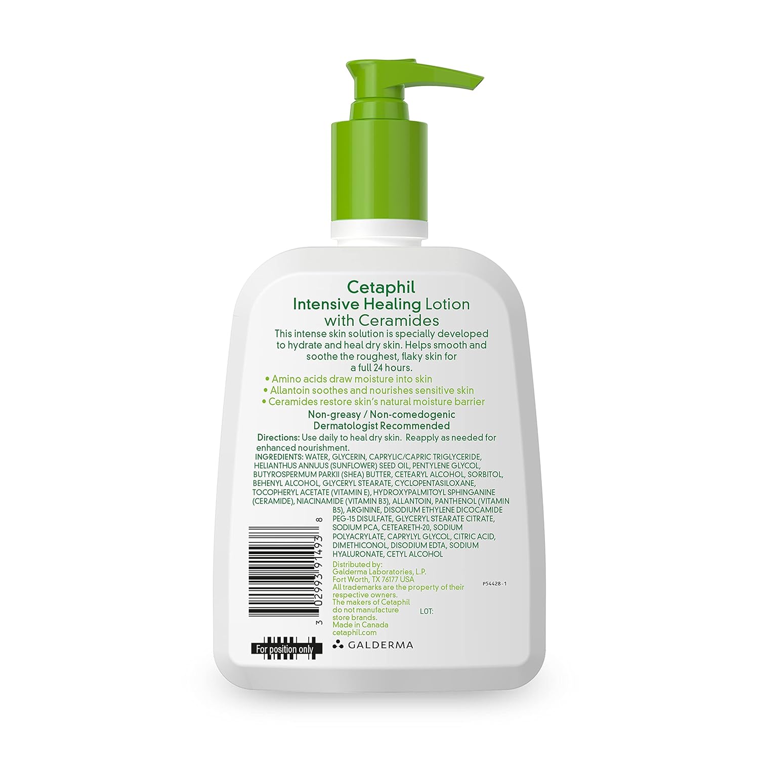 CETAPHIL Intensive Healing Lotion with Ceramides 16 oz For Dry, Rough, Flaky Sensitive Skin 24-Hour Hydration Fragrance, Paraben & Gluten Free Dermatologist : Beauty
