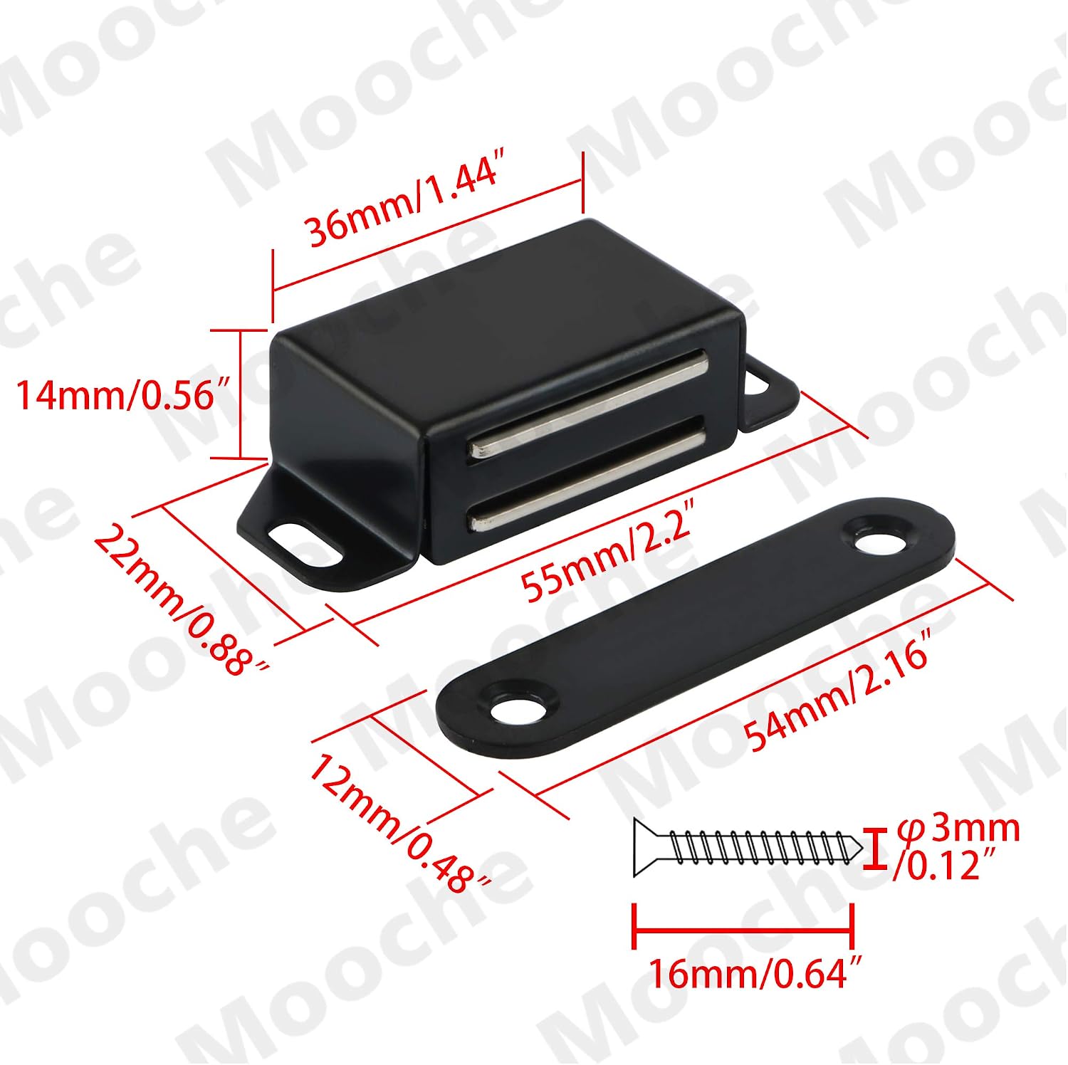Mooche 4PACK Cabinet Magnets, Magnetic Door Catch 10KG Cupboard Door Magnets - Image 3