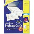 Amazon.com : Avery 8376 Business Cards, Inkjet, Matte, 2-Inch x3-1/2 ...