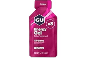 GU Energy Original Sports Nutrition Energy Gel, 8-Count, Tri-Berry