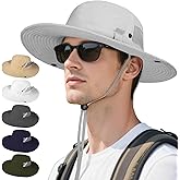XL/XXL Bucket Hat for Big Heads, Quick-Dry UV-Protective Mesh Sun Hat with Adjustable Wide Brim, Unisex