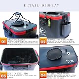 MMSGA Fishing Bucket 6/8/10 Gallon Foldable EVA Live Fish Container Black view 6