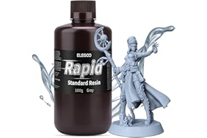 DEEPLEE ELEGOO Rapid Standard Resin 3D Printer Resin 405nm Fast Curing High Precision Low Odor Especially for ELEGOO Saturn 3 Ultra and Mars 4 Ultra Grey 1000G