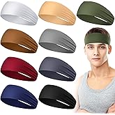 Men's Sweatbands for Workout and Sports - Camo Headband, Sweat Absorbing Wide Headband for Basketball, Football, Cycling, Running, Yoga, 4.7 x 9.8 Inch