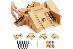 Xodsi Fingerboard Skatepark, Finger Skate Park Kit for Kids with 8Pcs Skateboard Ramps & 3Pcs Mini Skateboards, Customizable Fingerboard Park, Kids Toy Gift for Boys and Girls Ages 5 and up