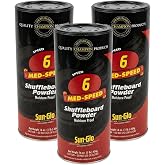 Sun-Glo Shuffleboard Powder Speed #6 (Medium Speed) &ndash; Slow Speed for Small Tables (9-12 Ft) &amp; Beginners &ndash; 16 oz Shaker Can (3-Pack)