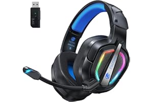 Fachixy FC-200 Wireless Gaming Headset with Mic for PS5, PS4 - Bluetooth 5.4 & 2.4GHz Gaming Headphones with Low Latency, 50-Hrs Battery Foldable Gamer Headset for Laptop, Switch and Mobile
