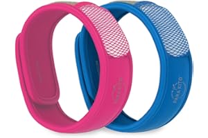PARAKITO Para'Kito Mosquito Repellent Bracelets + Refill Pellets Bundle | w/Peppermint Oil, Essential Oils | Hiking & Camping Accessories | Paraben Free, DEET Free - 2 Wristbands & 2 Refills (Fuchsia + Blue)