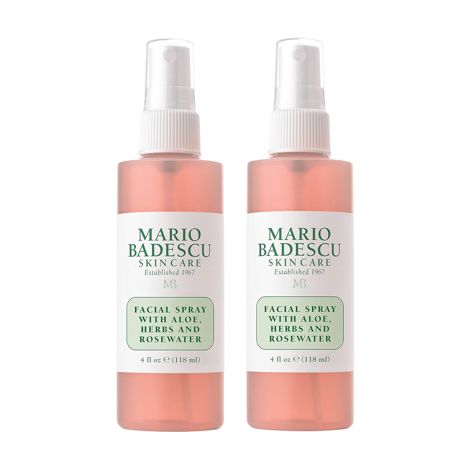 Mario Badescu Facial Spray with Aloe, Herbs & Rosewater, 4 Fl Oz (Pack of 2): Premium Beauty