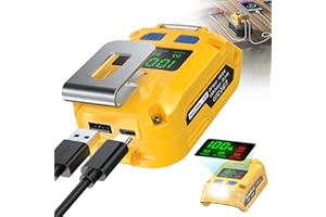 100W USB Battery Adapter Compatible with Dewalt 20V, LIVOWALNY Power Inverter Battery Inverter Charger Power Station with Type-C Port & USB Port & LED Light for Electronic Device (Tool Only)