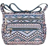 HERCMNOY Crossbody Bags for Women Multi Pocket Shoulder Bag Waterproof Nylon Messenger Purses and Handbags