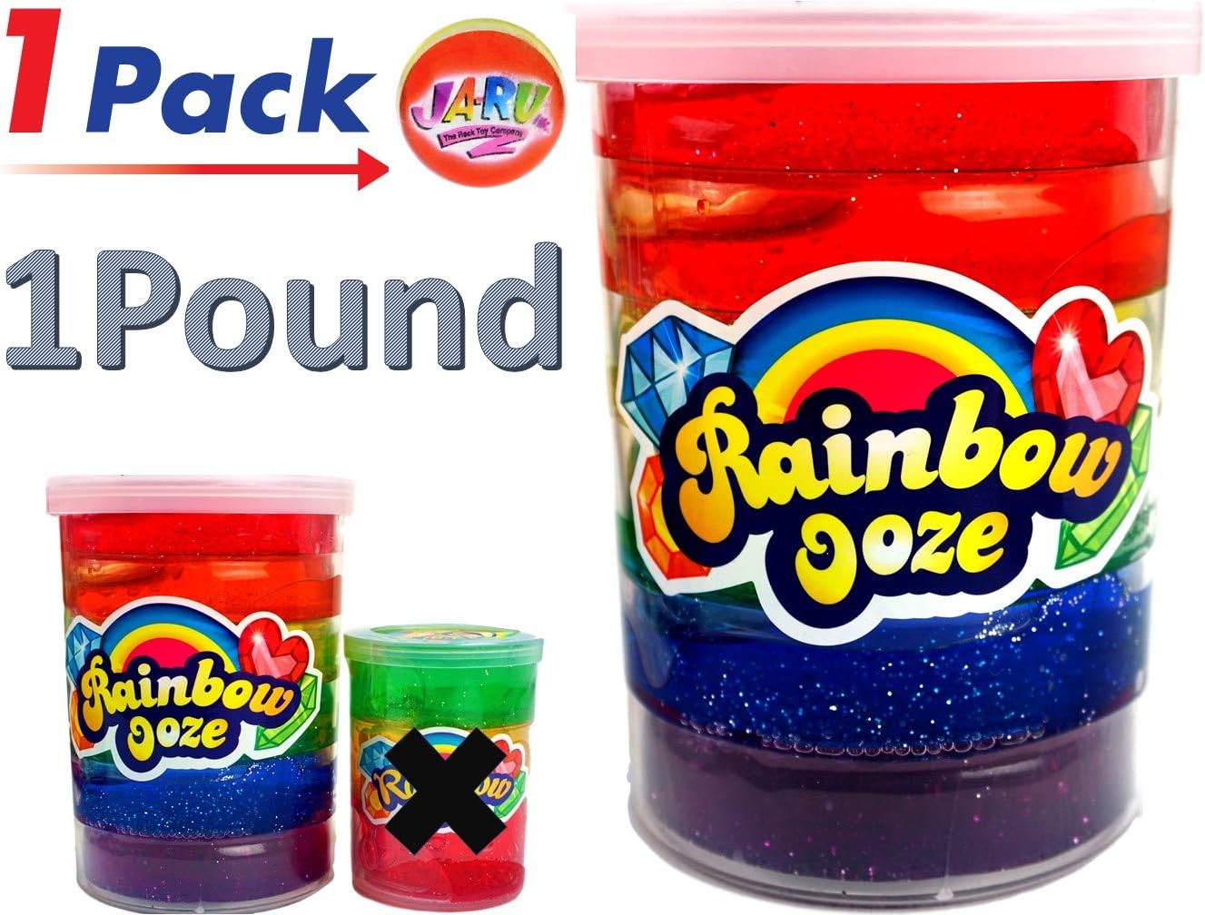 Amazon Com Ja Ru Mega Rainbow Slime Kit 1 Pound Neon Glitter Colors 1 Unit Unicorn Party Girls Game Slime Squishy And Stretchy Arts And Crafts For Girls Party Favor Toy Supplies Item