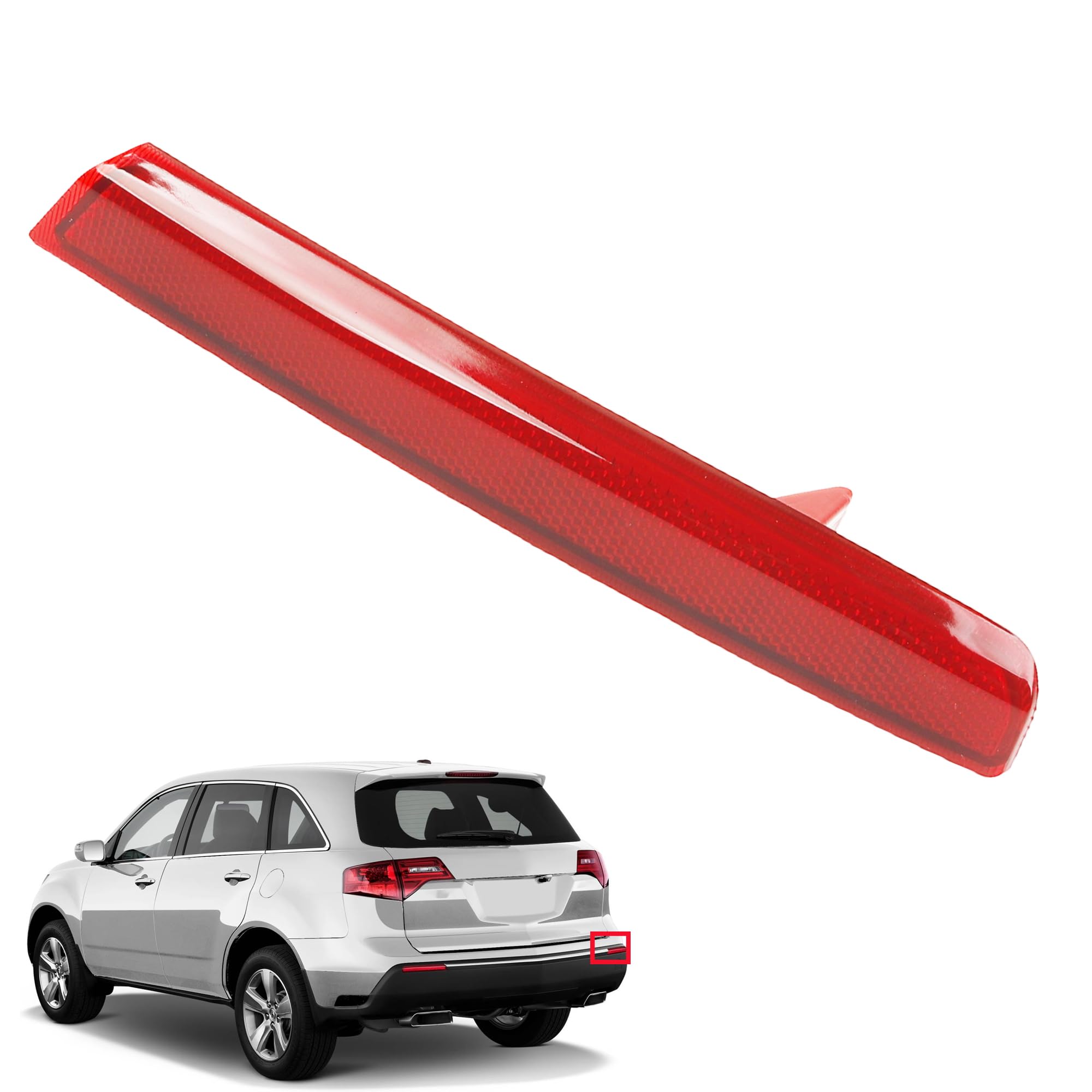 Photo 1 of Dasbecan Right Rear Bumper Reflector Lamp Compatible with Acura MDX 2010-2013 Passenger Side Reflector Light Trim Replaces# 33505-STX-A11 33505STXA11