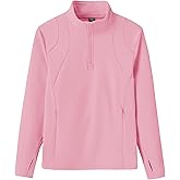 MoFiz Girls Long Sleeve Equestrian Riding Shirt Soft Thermal Half Zip Fleece Lined Jacket for Winter Horseback Riding Kids
