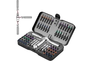 VMAN Ratchet Screwdriver Set, 66 in 1 magnetic Screwdriver sets, S2 Steel Bits, DIY Combination Flexible Shaft, Suitable for Furniture Assembly, Precision Electrical Appliance Repair, Bicycle Tools