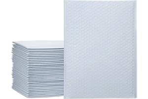 UCGOU Bubble Mailers 10.5x16 Inch White 25 Pack Poly Padded Envelopes Large #5 Mailing Packages Opaque Packaging Postal Self Seal Adhesive Waterproof Boutique Shipping Bags for Clothes