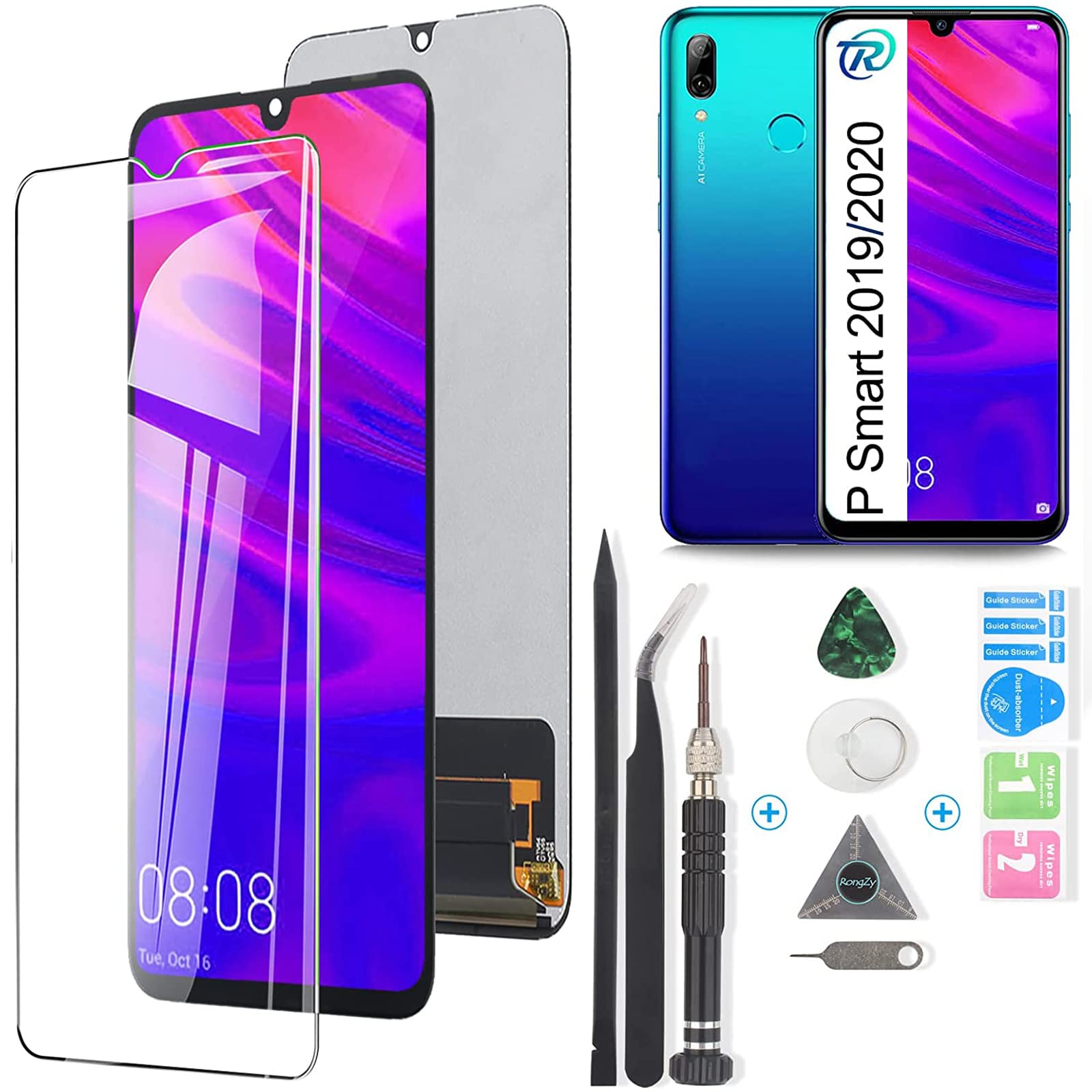 RongZy LCD for Huawei P Smart 2019 / Maimang 8 / Enjoy 9S Screen Replacement LCD Display Touch Screen Digitizer Assembly for Huawei P Smart 2019 / Maimang 8 / Enjoy 9S Replacement with Kit(Black)