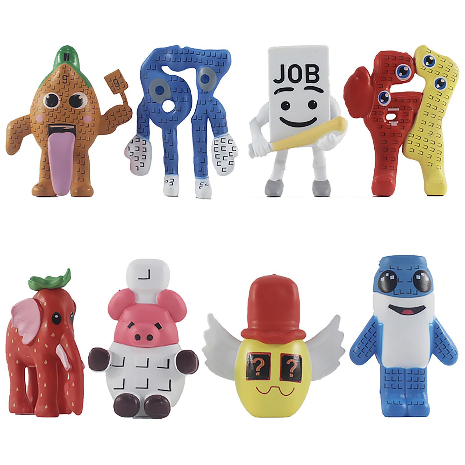 Whaikin 8PCS Steal A Brainrot Action Figures Set,Cute 67 Shark Strawberry Elephant Animal Figurines,5-10cm Funny Collectible Desk Toys for Decoration,Collection & Fans Gifts