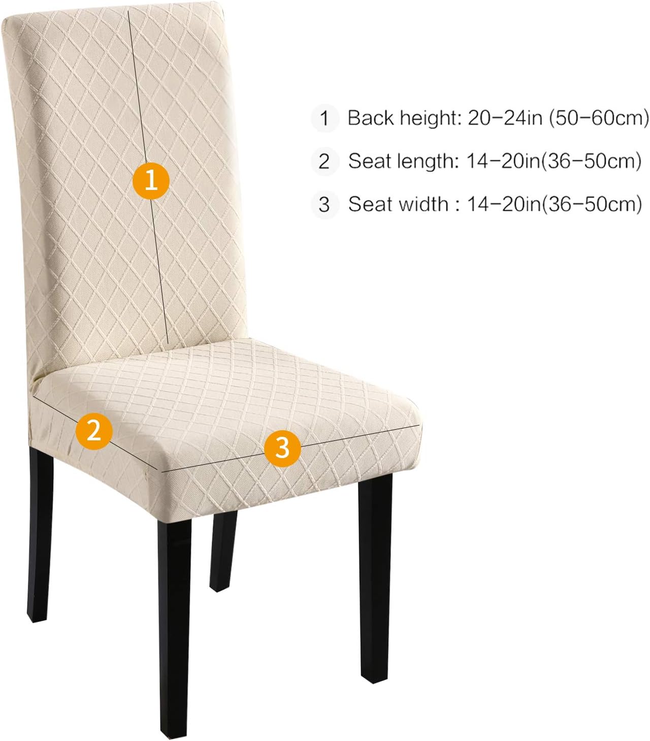 Fuloon 6 Pack Super Fit Stretch Removable Washable Short Dining Chair Protector Cover Seat Slipcover for Hotel,Dining Room,Ceremony,Banquet Wedding Party (Beige): Kitchen & Dining