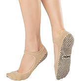 SHASHI Strap Mary Jane Socks – Grip Socks for Women w/Cut Out-Top – Activewear for Barre, Yoga & More