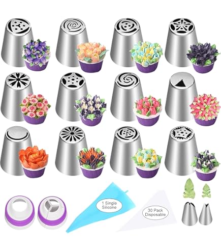 Suuker Extra Large Russian Piping Tip - Stainless Steel Rose Flower Nozzle For Cake Decorating - View #3