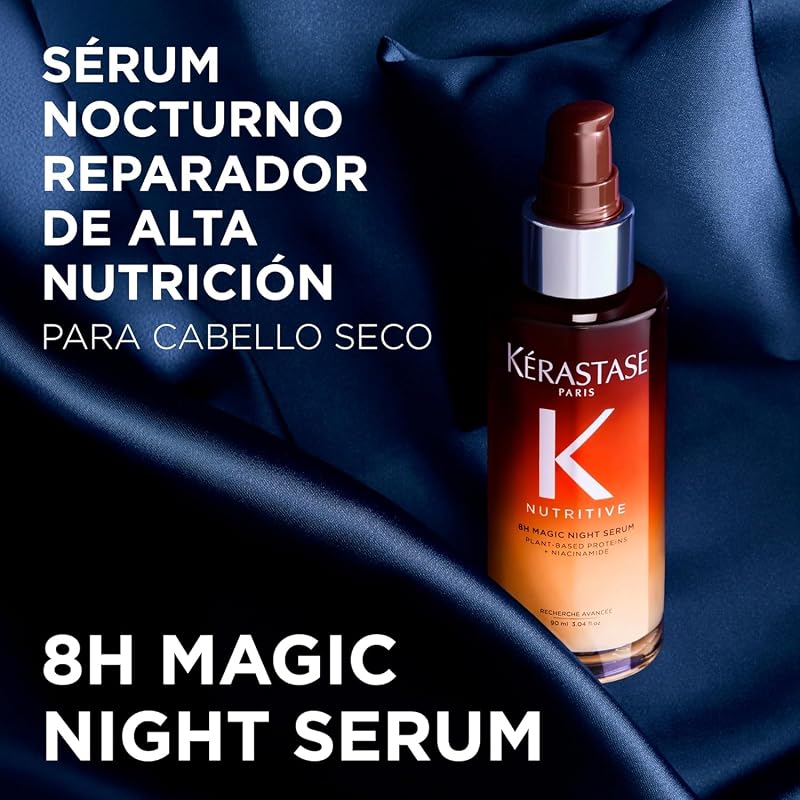 Sérum Nutritivo, Reparador Noturno, Para Cabelo Seco, Revitaliza, nutre e repara, com niacinamida anti-secura, Sérum Noturno Mágico 8H, 90 ml