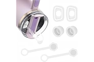 HULIPALI 2 Pack Silicone Spill Proof Stopper, Compatible With Stanley Quencher H1.0&2.0 Tumbler 40/30 oz, Leakproof Silicone Seal Kit, Including2*Straw Cover, 2*Straw Hole Seal, 2*Center Shaft Seal