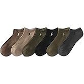 POLO RALPH LAUREN mens Athletic Performance Cotton Low Cut Socks - 6 Pair Pack - Moisture Wicking Mesh