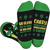 Arsemica Buddy The Elf Christmas Socks for Women Men, Funny Holiday Elf Socks, Winter Warm Knitted Cartoon Socks