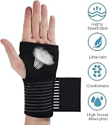 ACWOO Wrist Brace 2 Pack Elastic Support with Adjustable Strap Black view 2