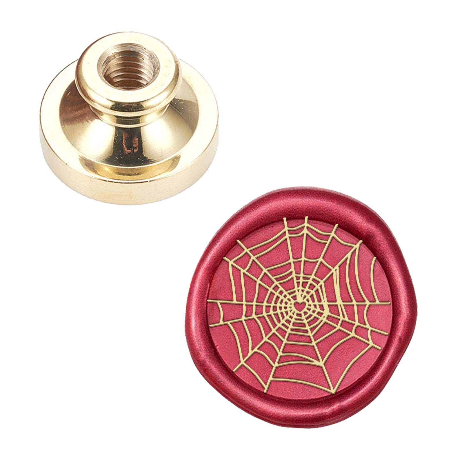 CRASPIRE Wax Seal Stamp Head Spider Web Removable Sealing Brass Stamp Head for Creative Gift Envelopes Invitations Cards Decoration