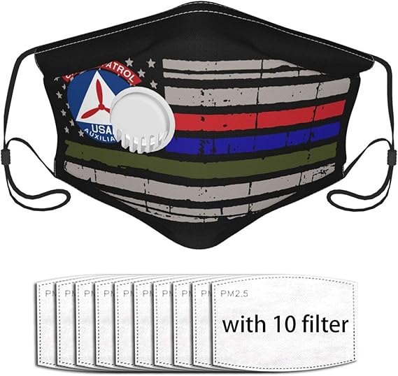 Civil Air Patrol U Thin Blue Red Green line Unisex Face Civil Air Patrol U Thin Blue Red Green line Unisex Face