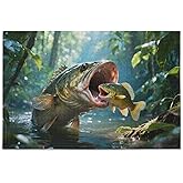 Largemouth Bass Fish Jigsaw Puzzles for Adults 1000 Piece | Challenging Puzzle Perfect for Family Fun Activity