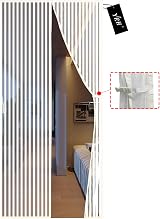 YRH Magnetic Fly Screen Door 120x220cm White with Stay Open Buckles