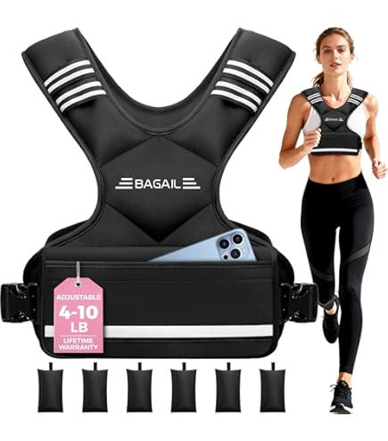Adjustable Weighted Vest For Men Women, 4 10lb/11 20lb/20 32lb Vest With 6 Ironsand Weights And Large Pocket, Adjustable Body Weight Vest Exercise Set